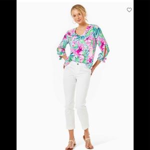 Lilly Pulitzer white textured pants size 8